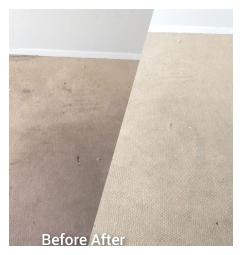 Carpet before and after being cleaned